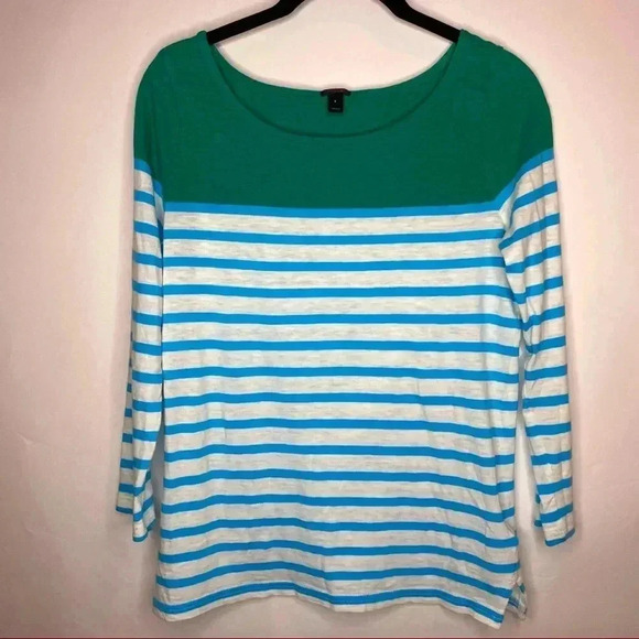 💃🏻EUC J Crew Colorblock & Striped 3/4 Sleeve Top - Picture 5 of 9